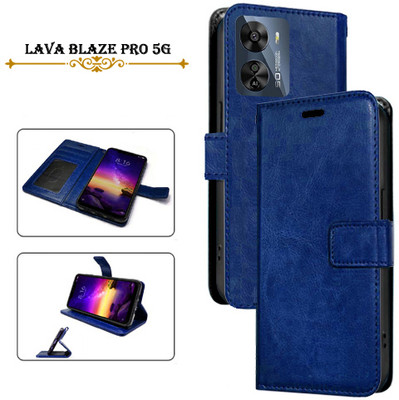 PARGO Flip Cover for Lava Blaze Pro 5G(Blue, Pack of: 1)