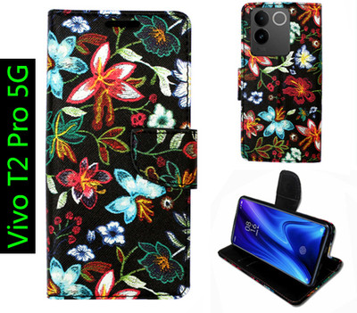 Toklot Flip Cover for Vivo T2 Pro 5G(Black, Pack of: 1)