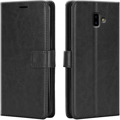 Casesily Flip Cover for Samsung Galaxy J6 Plus Leather Wallet Case(Black, Cases with Holder, Pack of: 1)