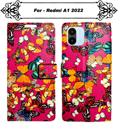 Asmart Flip Cover for Redmi A1 2022(Pink, Pack of: 1)