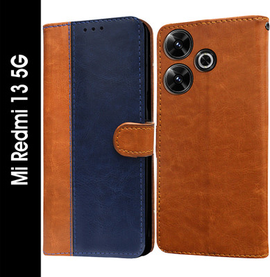 Casotec Flip Cover for Mi Redmi 13 5G, Poco M6 Plus 5G(Blue, Pack of: 1)