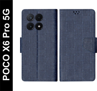 SBMS Flip Cover for POCO X6 Pro 5G(Blue, Shock Proof, Pack of: 1)