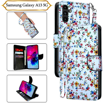 Asmart Flip Cover for Samsung A13 5G(White, Pack of: 1)