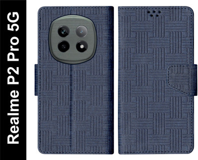 SBMS Flip Cover for Realme P2 Pro 5G Back Cover Case with Magnatic Closure(Blue, Shock Proof, Pack of: 1)