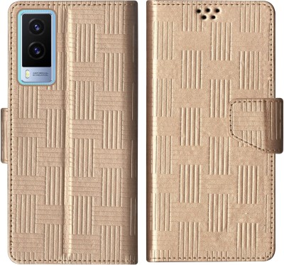 korumacase Flip Cover for Vivo V21e 5G(Gold, Shock Proof, Pack of: 1)