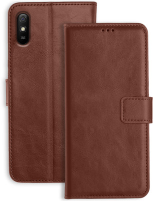 Orosky Flip Cover for Redmi 9I / Mi 9i(Brown, Dual Protection, Pack of: 1)
