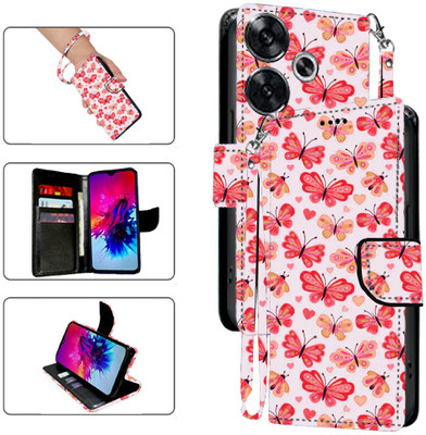 SALGO Flip Cover for Poco F6 5G(Red, Pack of: 1)
