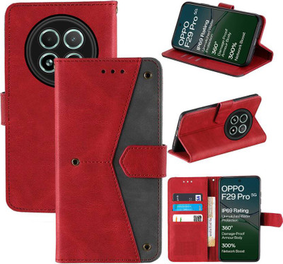 Aaghosh Flip Cover for OPPO F29 Pro 5G(Red, Shock Proof, Pack of: 1)