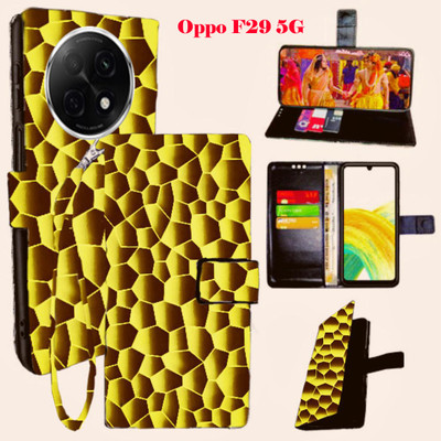 Mxkart Flip Cover for Oppo F29 5G(Yellow, Pack of: 1)