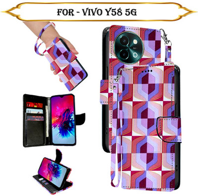 Cutemart Flip Cover for Vivo Y58 5G(Multicolor, Pack of: 1)