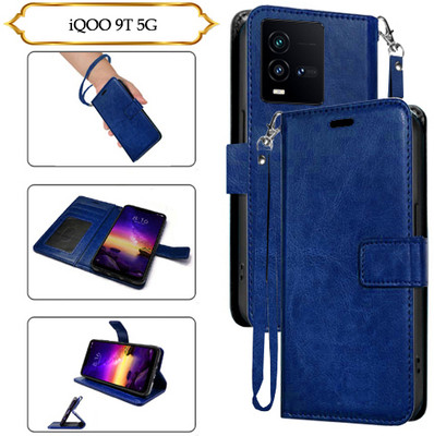 SALGO Flip Cover for iQOO 9T 5G(Blue, Pack of: 1)