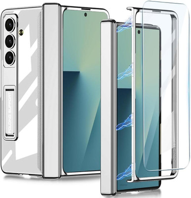 FlexArmor Flip Cover for Samsung Galaxy Z Fold 7 5G Electroplating Case Acrylic Cover | Anti-Yellow, Shockproof(Silver, Stand, Pack of: 1)
