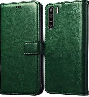 Casotec Flip Cover for Oppo F15, Oppo A91(Green, Pack of: 1)