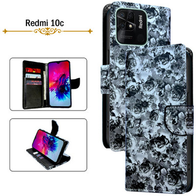 Asmart Flip Cover for Redmi 10c(Black, Pack of: 1)