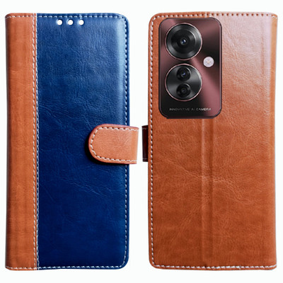 Toklot Flip Cover for Oppo F25 Pro 5G(Brown, Pack of: 1)
