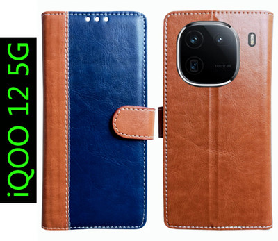 Toklot Flip Cover for iQOO 12 5G(Brown, Pack of: 1)