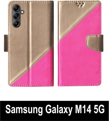 SScase Flip Cover for Samsung Galaxy M14 5G Multicolor(Pink, Shock Proof, Pack of: 1)