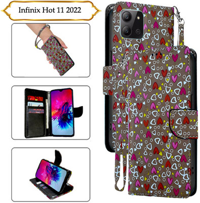 SALGO Flip Cover for Infinix Hot 11 2022(Brown, Pack of: 1)