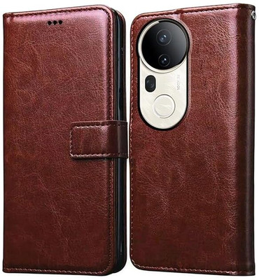 Wearit Flip Cover for vivo T4 Ultra 5G(Brown, Dual Protection, Pack of: 1)