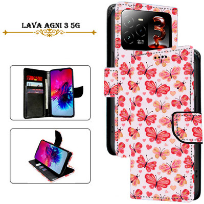 PARGO Flip Cover for Lava Agni 3 5G(Red, Pack of: 1)