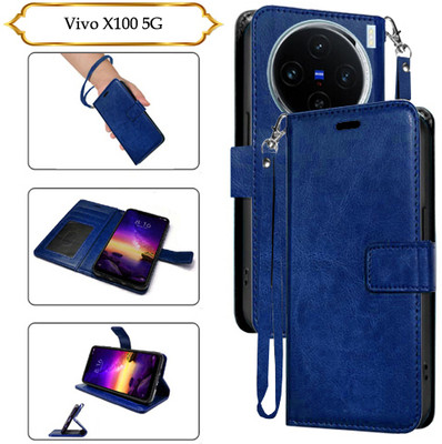 PARGO Flip Cover for Vivo X100 5G(Blue, Pack of: 1)