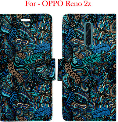 Toklot Flip Cover for OPPO Reno 2z(Blue, Pack of: 1)