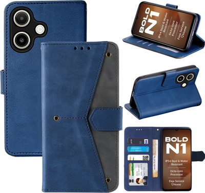 Autofocus Flip Cover for Lava Bold N1(Blue, Camera Bump Protector, Pack of: 1)