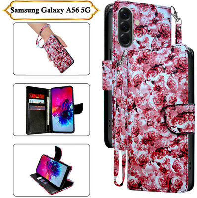 SALGO Flip Cover for Samsung Galaxy A56 5G(Red, Pack of: 1)