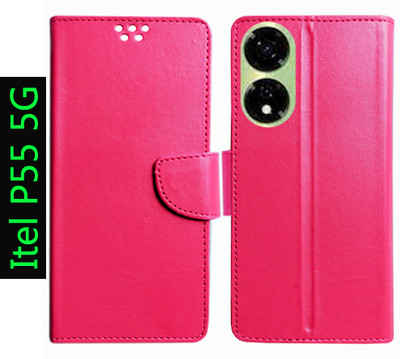 Toklot Flip Cover for Itel P55 5G(Pink, Pack of: 1)