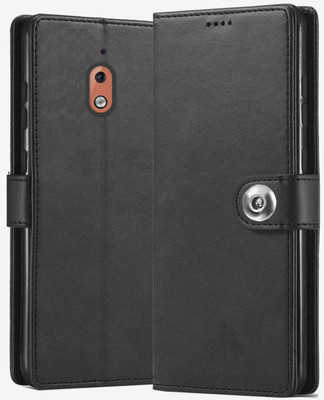 ExclusivePlus Front & Back Case for Nokia 2.1 | Premium Imported Business Series Wallet Flip Back Cover(Black, Dual Protection, Pack of: 1)