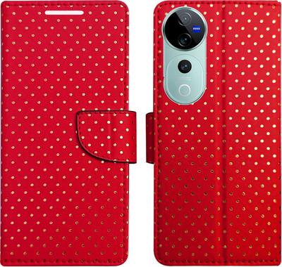 AD Enterprises Flip Cover for Vivo V40 Pro 5G(Red, Magnetic Case, Pack of: 1)