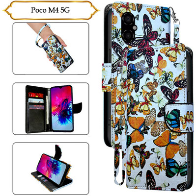 PARGO Flip Cover for Poco M4 5G(White, Pack of: 1)