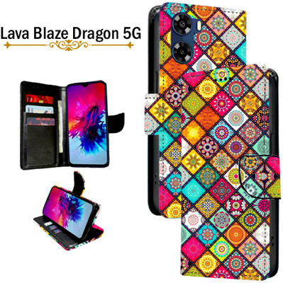 Cutemart Flip Cover for Lava Blaze Dragon 5G(Orange, Pack of: 1)