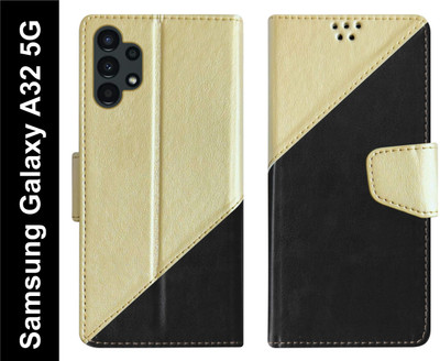 SBMS Flip Cover for Samsung Galaxy A32 5G Back Cover Case with Magnatic Closure(Black, Shock Proof, Pack of: 1)