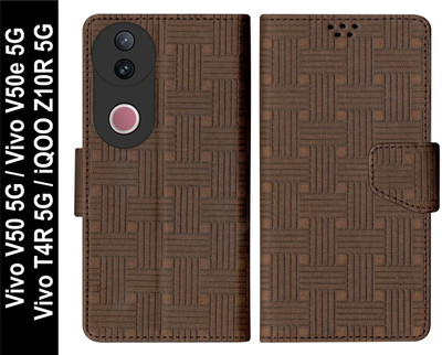 SBMS Flip Cover for Vivo T4R 5G / iQOO Z10R 5G / Vivo V50e 5G / Vivo V50 5G Back Cover Case(Brown, Shock Proof, Pack of: 1)