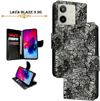 Mxkart Flip Cover for Lava Blaze 3 5G(Black, Pack of: 1)