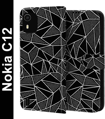 Knotyy Flip Cover for Nokia C12, Nokia C12 Pro(Black, Dual Protection, Pack of: 1)