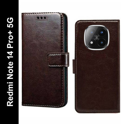 Wynhard Flip Cover for Redmi Note 14 Pro+ 5G(Brown, Grip Case, Pack of: 1)