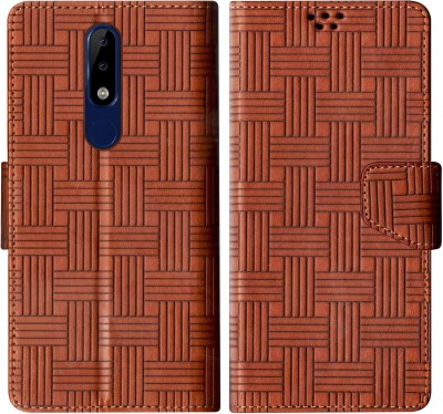 SBMS Flip Cover for Nokia 5.1 Plus(Brown, Shock Proof, Pack of: 1)