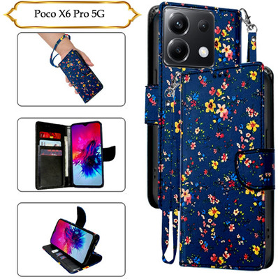 PARGO Flip Cover for Poco X6 Pro 5G(Blue, Pack of: 1)