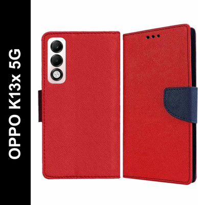 Mehsoos Flip Cover for OPPO K13x 5G(Red, Dual Protection, Pack of: 1)