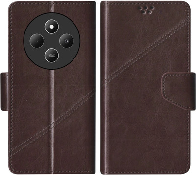 SBMS Flip Cover for Xiaomi Mi Redmi 14C 5G / Poco M7 5G / Poco C75 5G / Redmi A4 5G Back Cover Case(Brown, Shock Proof, Pack of: 1)