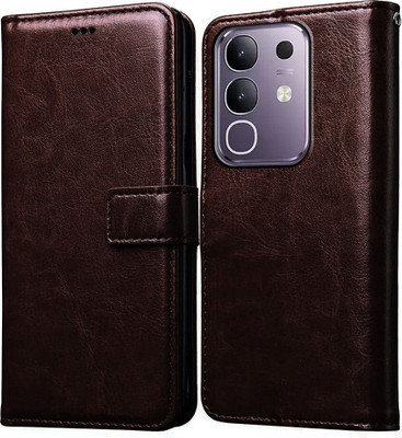 Casotec Flip Cover for vivo T4x 5G, Vivo Y29 4G, Vivo Y31 Pro 5G, iQOO Z10x 5G(Brown, Pack of: 1)