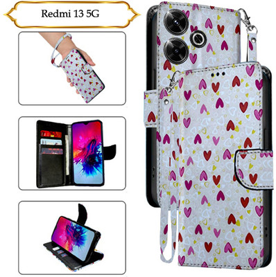 Asmart Flip Cover for Redmi 13 5G(White, Pack of: 1)
