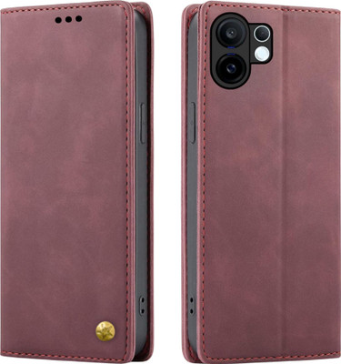 GoPerfect Flip Cover for Vivo T4 Pro 5G, Vivo V60 5G(Maroon, Shock Proof, Pack of: 1)