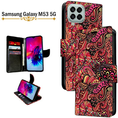 Asmart Flip Cover for Samsung Galaxy M53 5G(Red, Pack of: 1)