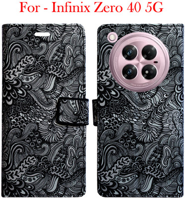 SHANNO Flip Cover for Infinix Zero 40 5G(Black, Pack of: 1)