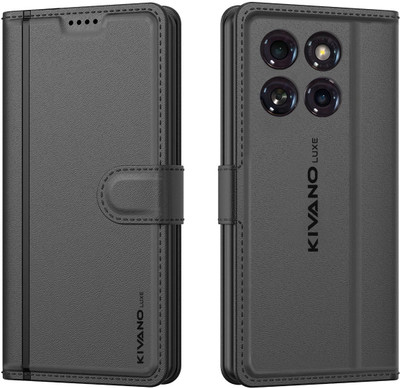 KIVANO LUXE Flip Cover for Motorola Edge 60 5G / Motorola Edge 60 Fusion 5G(Black, Magnetic Case, Pack of: 1)