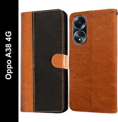 Casotec Flip Cover for Oppo A38 4G, Oppo A18 4G(Black, Pack of: 1)