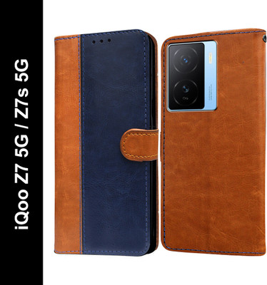 Casotec Flip Cover for iQOO Z7s 5G, iQOO Z7 5G(Blue, Pack of: 1)
